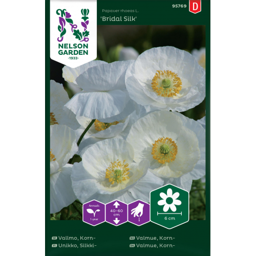 Nelson Garden Kornvallmo - 'bridal silk' - papaver rhoeas l. 95769 Nelson Garden Kornvallmo - 'bridal silk' - papaver rhoeas l. 95769