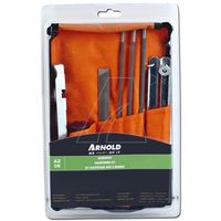 Rullskrapkningskit, filer 4 mm, 4,8 mm, 5,5 mm, kortfil, djupmått, filgrepp, filmått | Arnold 
