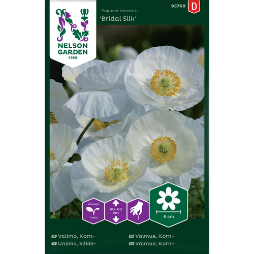 Nelson Garden Fröer Nelson Garden Kornvallmo - 'bridal silk' - papaver rhoeas l. 95769 Nelson Garden Fröer Nelson Garden Kornvallmo - 'bridal silk' - papaver rhoeas l. 95769