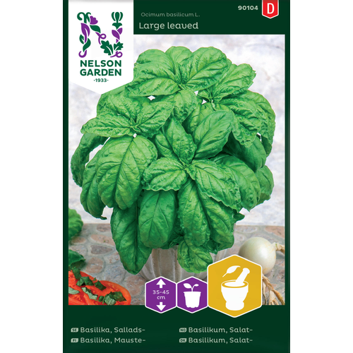 Nelson Garden Fröer Nelson Garden Salladsbasilika - large leaved - ocimum basilicum l.  90104 Nelson Garden Fröer Nelson Garden Salladsbasilika - large leaved - ocimum basilicum l.  90104