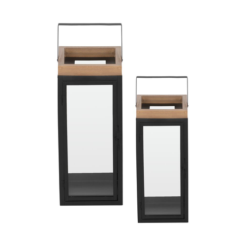 Orrefors Jernverk Orrefors Jernverk lyktor – stilren design i metall och trä 2-pack svart